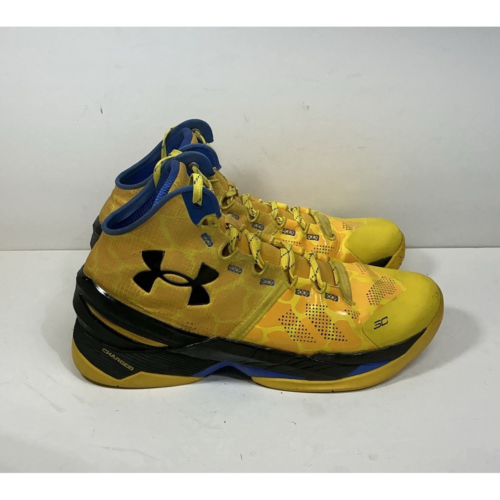 Under Armour Curry 2 Retro Double Bang Basketball Shoes Sz M 11 / W 12.5 Yellow